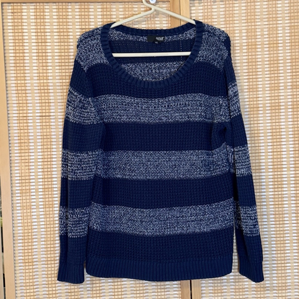 a.n.a Navy and White Striped Sweater